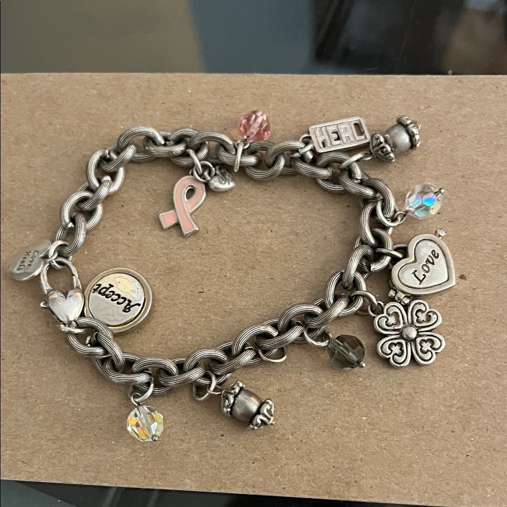 Brighton Love Heals breast cancer awareness charm bracelet